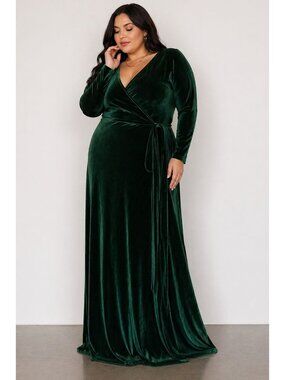 knee length dresses for ladies Elegant Velvet Maxi Dress with V Neckline and Short Sleeves – Rebecca James  (formerly Curvy Chic Boutique)